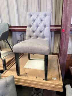 Gray Tufted Upholstered Dining Chairs
