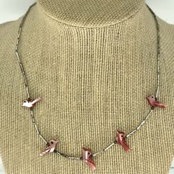 Pink MOP Silver Plated Necklace 