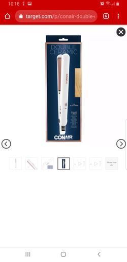 Conair Double Ceramic Flat Iron - White - 1"