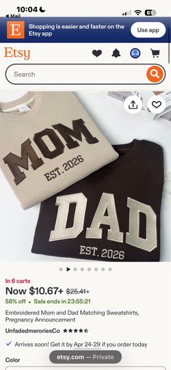 Mom/Dad Sweatshirt Established 2026