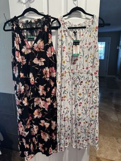 Set Of 2 New XL Women’s Floral Summer Dresses