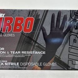 19 Boxes Ambi-Dex Turbo Disposable Gloves Tear Resistance 5Mil Black Medium & Extra Large Nitrile 100 pk