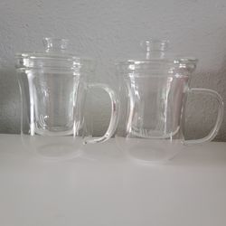 Teavana clear glass tea mugs