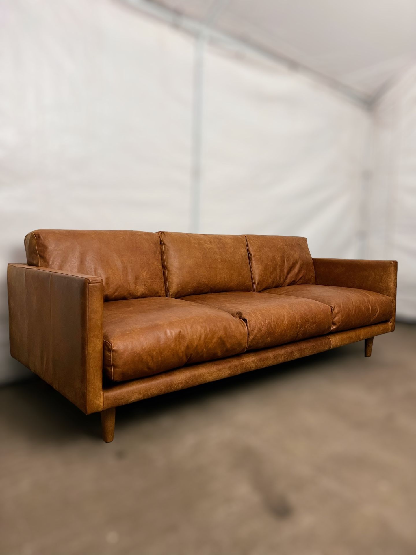 Article Dakota Nirvana Tan Real Leather Sofa Mcm Delivery Available