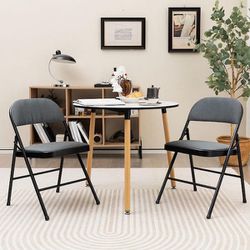 2pcs Black Folding Chairs