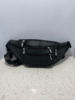 Genuine Leather Belt Bag 6 Zipper