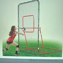 NEW Volleyball Rebounder Net. 7x4 FT/90° Foldable Angle & Sturdy 4x7 Base, Adjustable Bounce Back Trainer for Volleying/Bumping/Spiking Practice