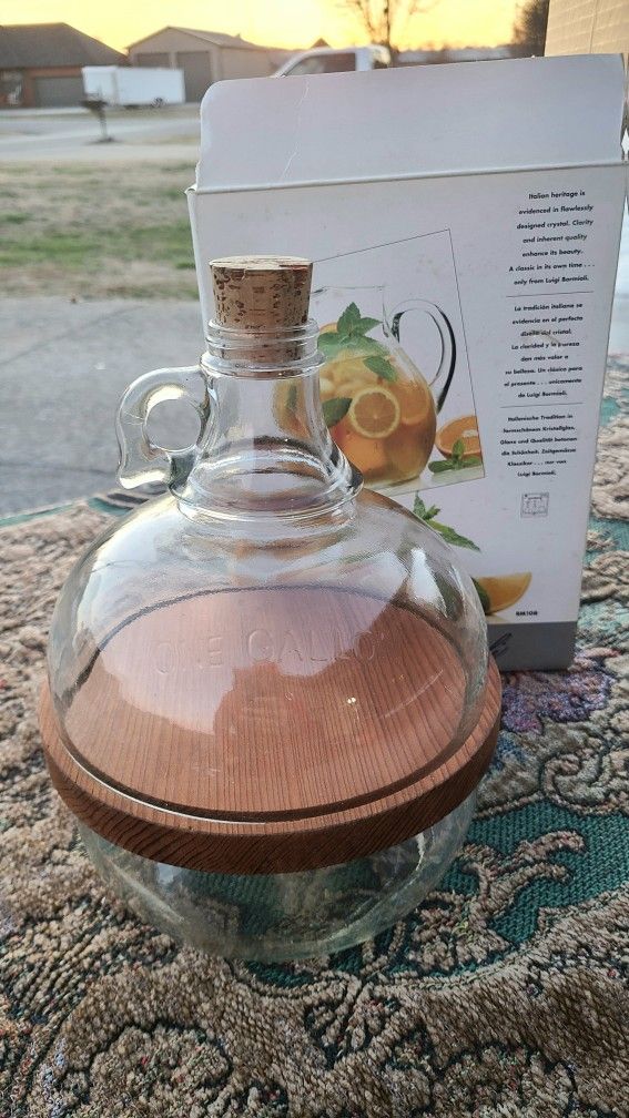 Vtg Three Tier Glass Wood Jar Handcrafted stackable bowls Cheese Crackers