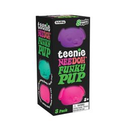 Schylling Teenie Nee Doh Funky Pup Squeeze Ball 3 Pack Tear-Resistant