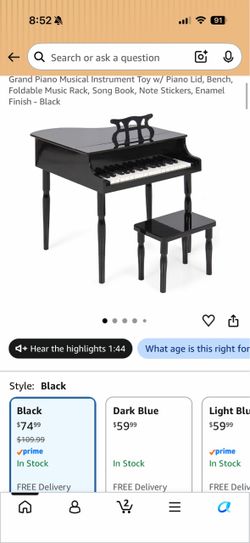 Kids mini grand piano