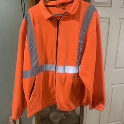 Hi-Vis Very Warm Orange Reflective Zip Up Sweatshirt Towing Construction 🦺 