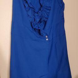 Short Sleeve Royal Blue Size 14W Ashley Stewart Dress