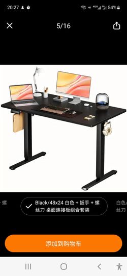 Adjustbale desk and leather chair