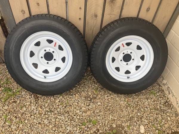 BRAND NEW 205/75/15 ST205/75D15 trailer tires and wheels 5x4.5