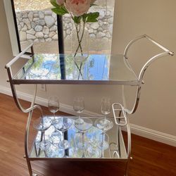 Two-Tier Mirrored Bar Cart 