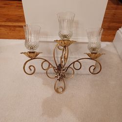 Brass Sconces With 3 Crystal-like Candle Holders