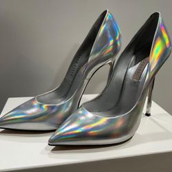 Casadei Holographic Silver Stiletto Heels (USED)