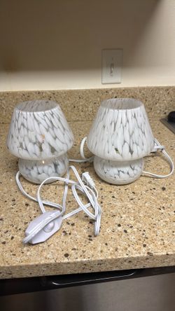 Little white lamp pair