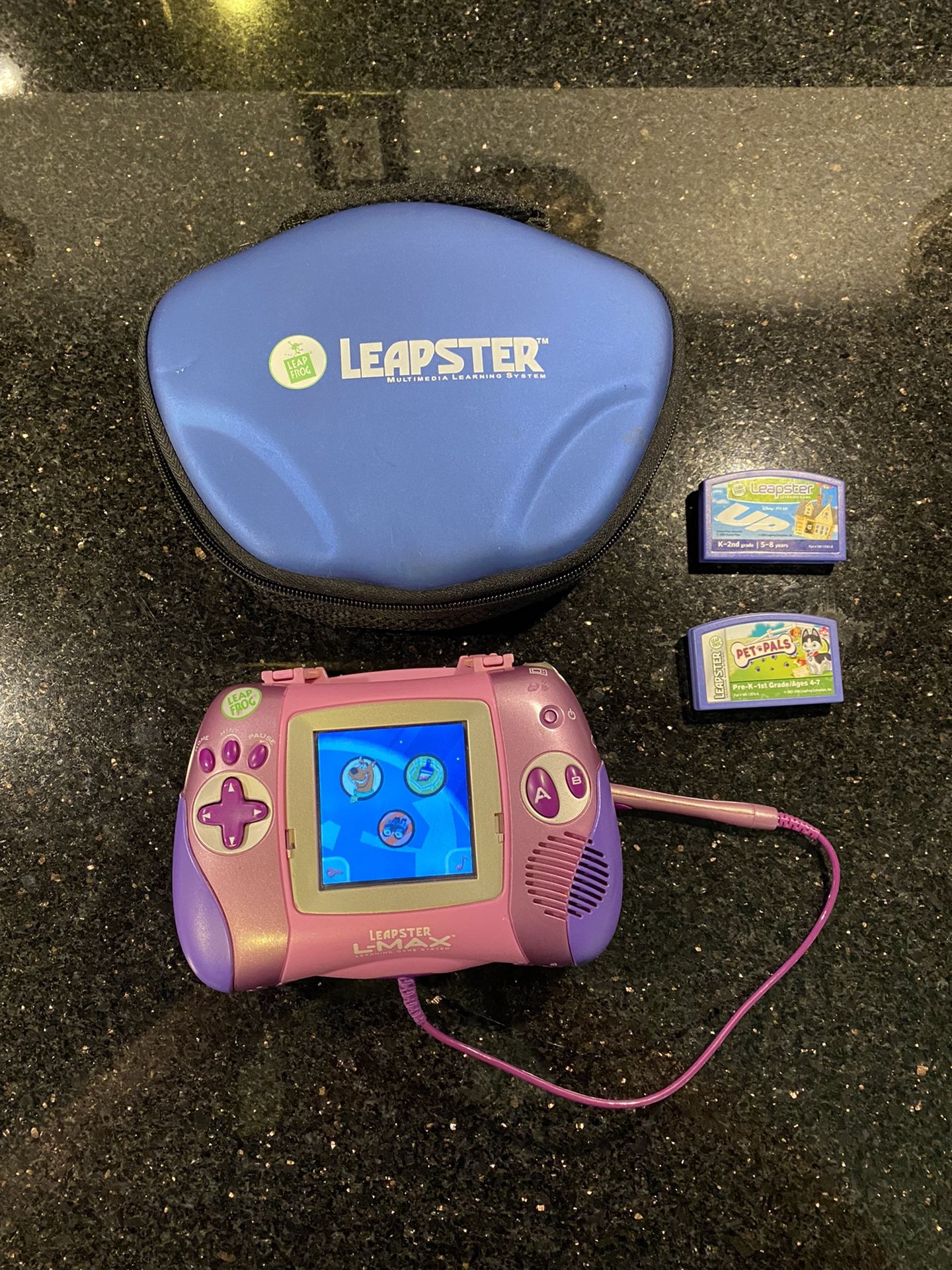 Pink LeapFrog Leapster L Max Console, Case and 2 Games