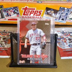 Mike Trout. 2022 Topps. Welcome to the Show. Gold  13 /75. MLB. Los Angeles. CA