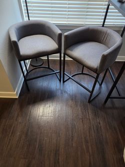 Two Dark Grey Tall Chairs