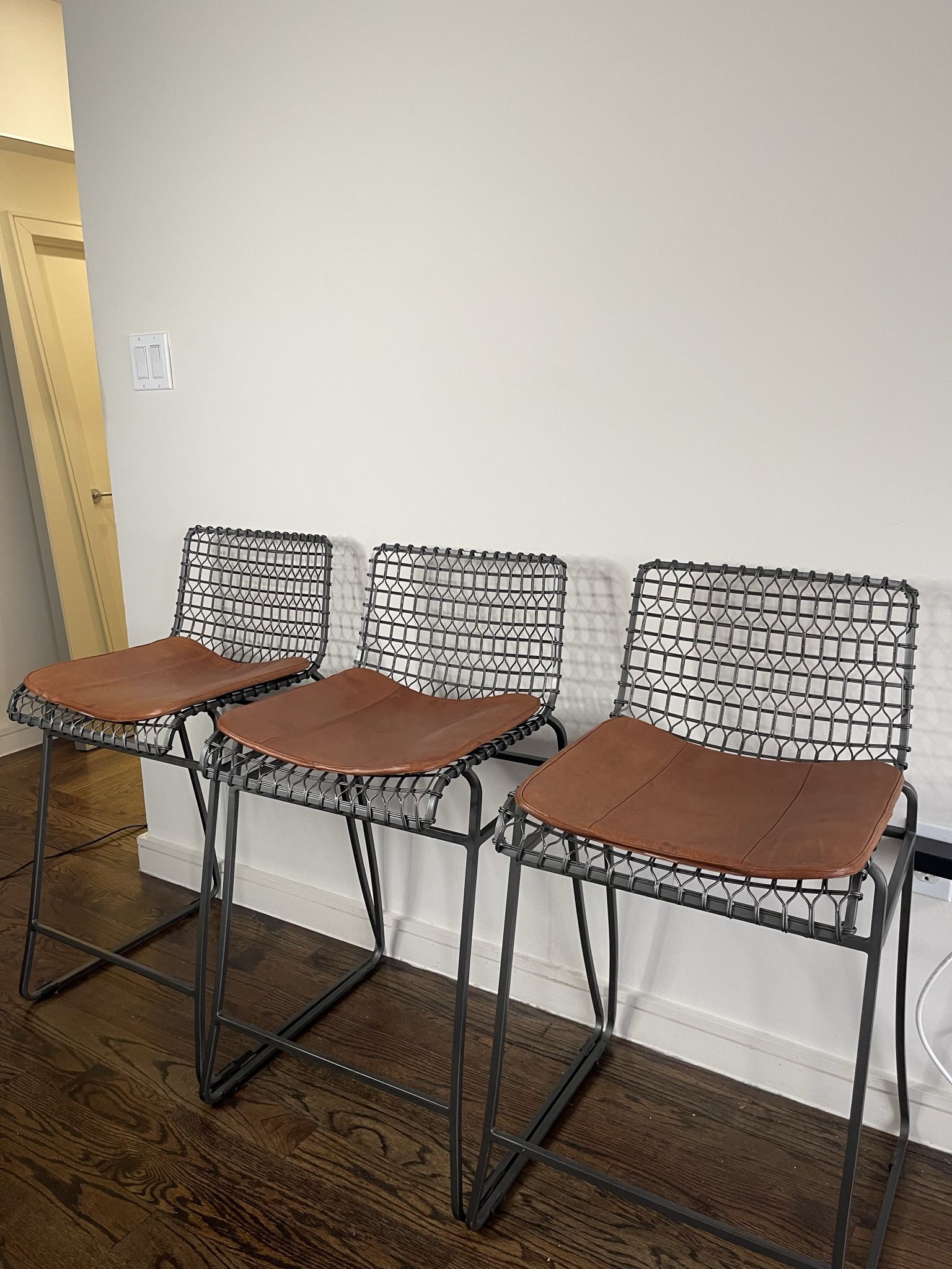 Crate and barrel bar stools leather hotsell