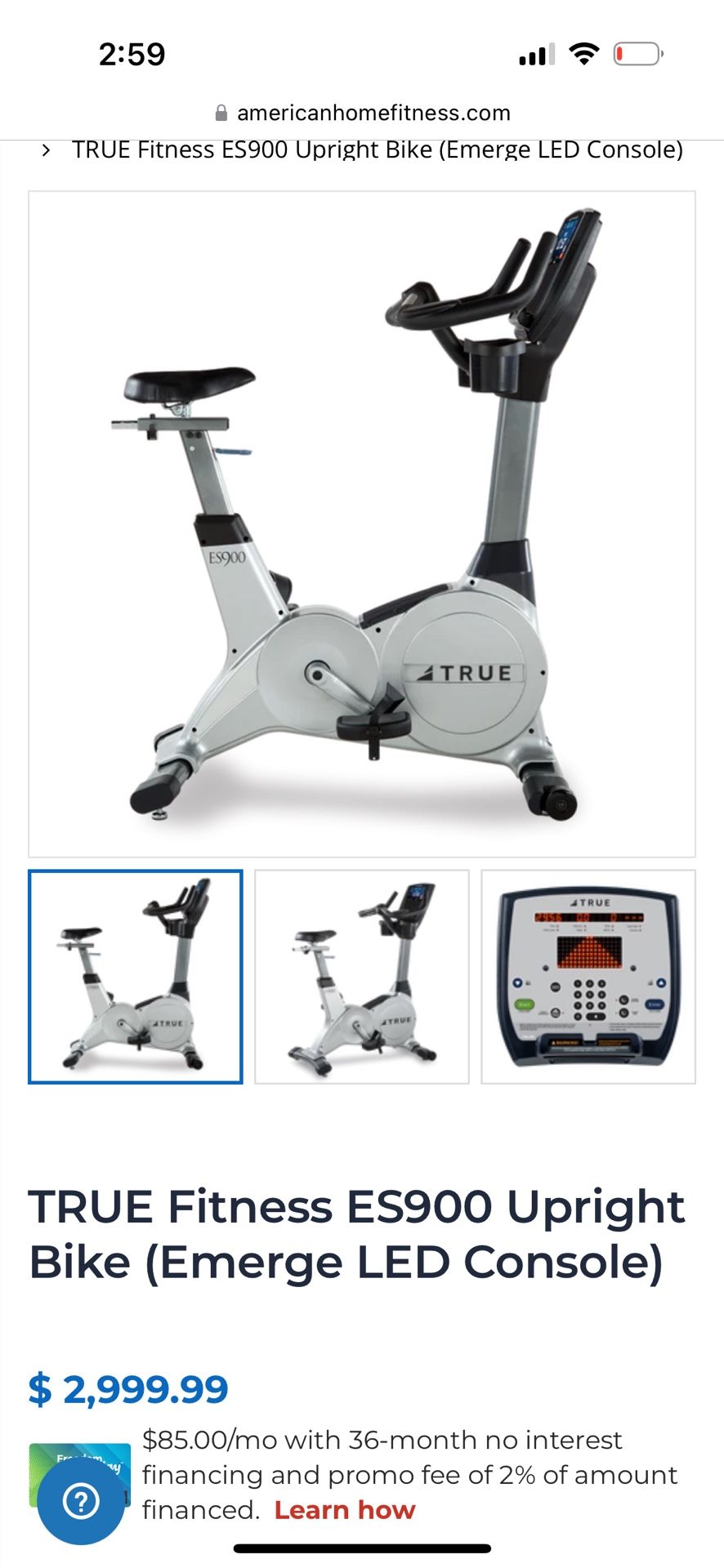 True Es-900 Exercise Bike