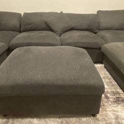 7 piece grey couch