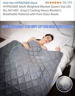 Adult Weighted Blanket Queen Size (20 lbs, 60''x80'', Grey)