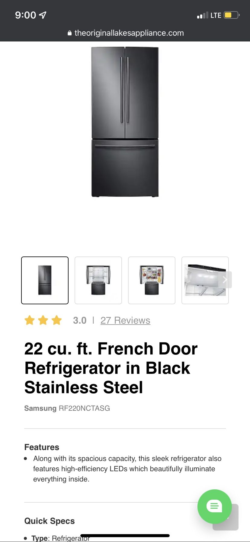 Samsung stainless steel refrigerator