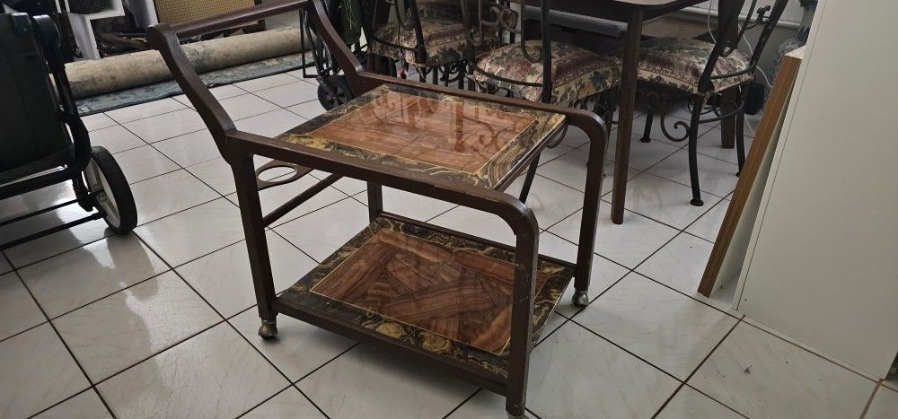 Mid-century Style Rolling Bar Cart/ Serving Cart