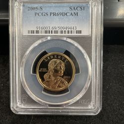 2005 S Gem Proof Native American Dollar Graded At PR69 With A Deep Cameo U-9
