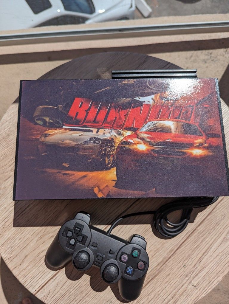 PlayStation 2 PS2 Burnout 1TB Full of games New controller HDMI adapter