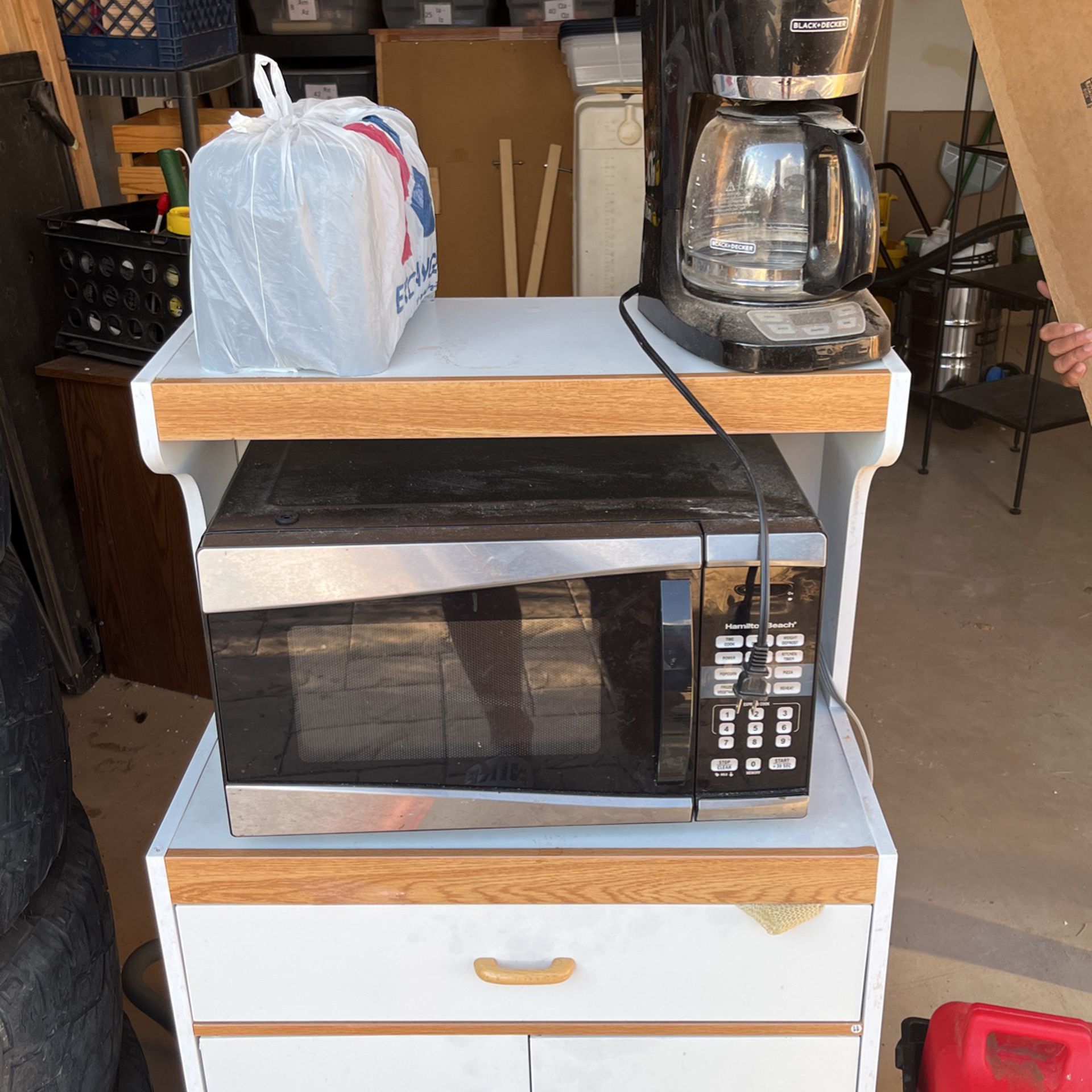 Microwave With Stand Toaster And Coffee Maker
