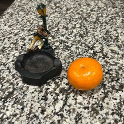 Vintage man hugging a light pole