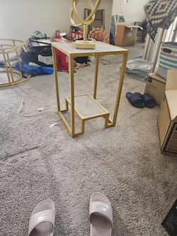 Gold and glass table