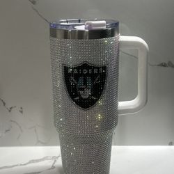 New. Las Vegas Raiders Rhinestone Bling Cup 46 oz Tumbler