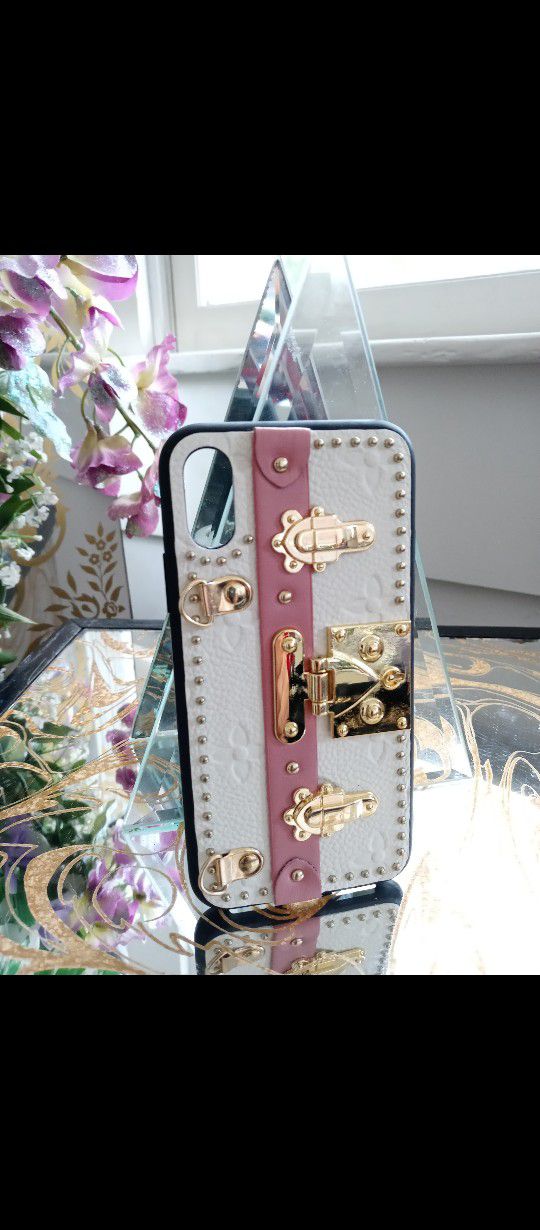 iPhone Case iPhone X and XS Cell Phone Case W/ Stand & Carrying Chain Pink iPhone Case Apple iPhone