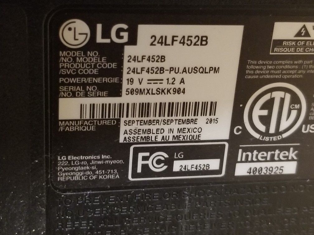 LG 24lf452b Led Hdtv
