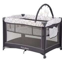Pamo Babe Portable Playard with Padded Mat & Toy Bar – Foldable Baby Crib !!!!