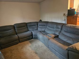 Grey L shape couch