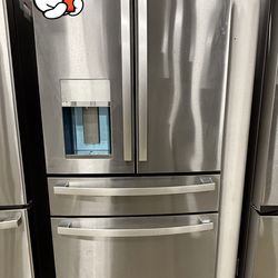 GE Profile - 22.3 Cu. Ft. 4-Door French Door Counter-Depth Smart Refrigerator with Door-in-Door Storage - Stainless Steel