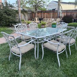 Outdoor Patio Dining Table Set With 6 Chairs 