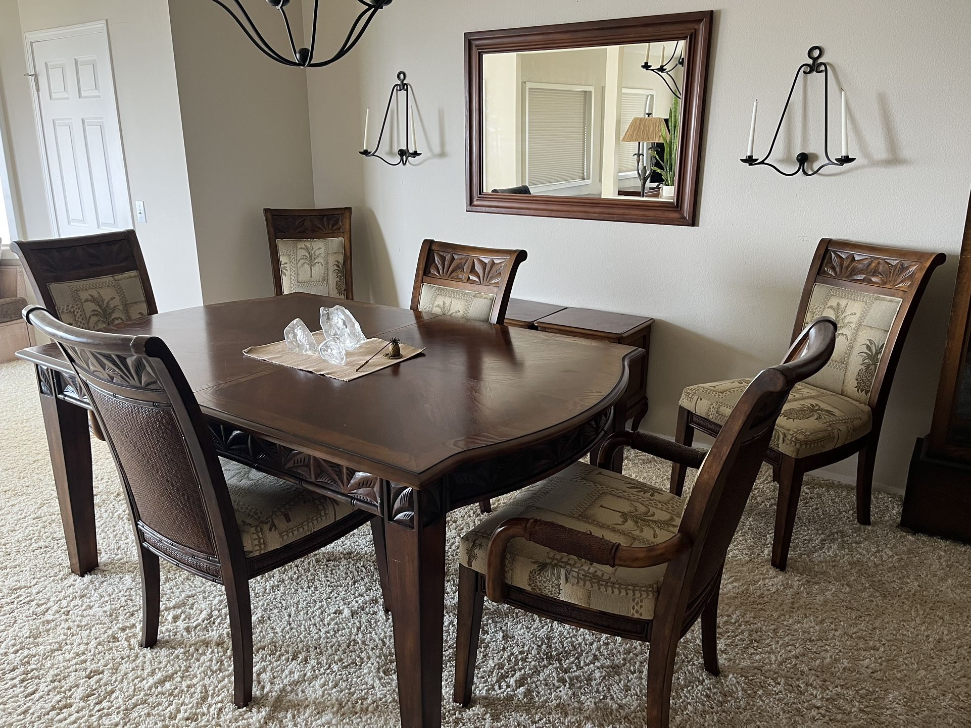 Tropical Style Dining Table and Chairs