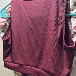 Maroon Top With A Wrap Around 