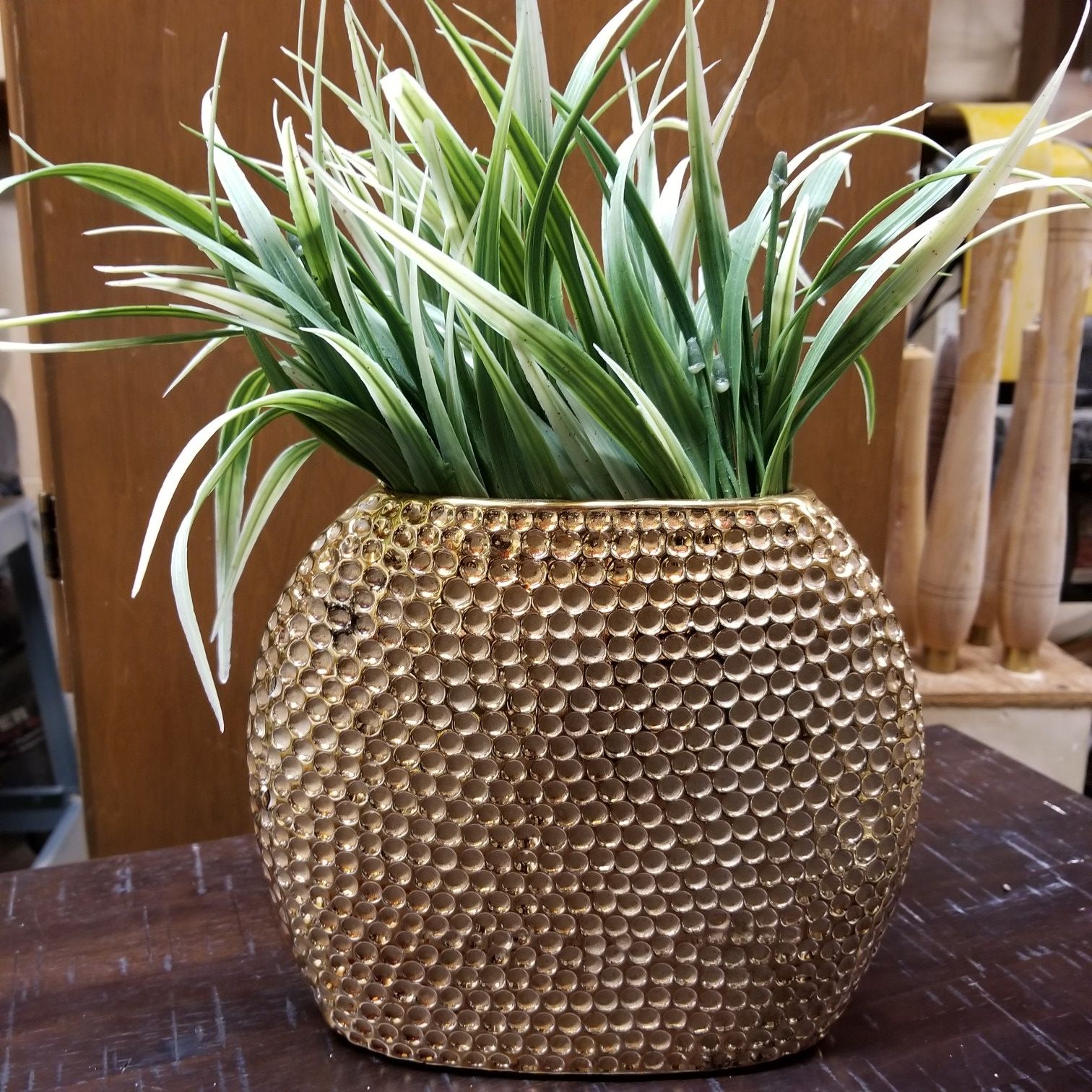 Decorative vase with fake plant