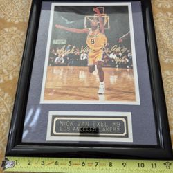 Framed Nick Van Exel Signed 8x10 Photo  LA Lakers #9
