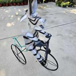 Metal Zebra Plant Stand (Yard Art) Clay Pots, Planters