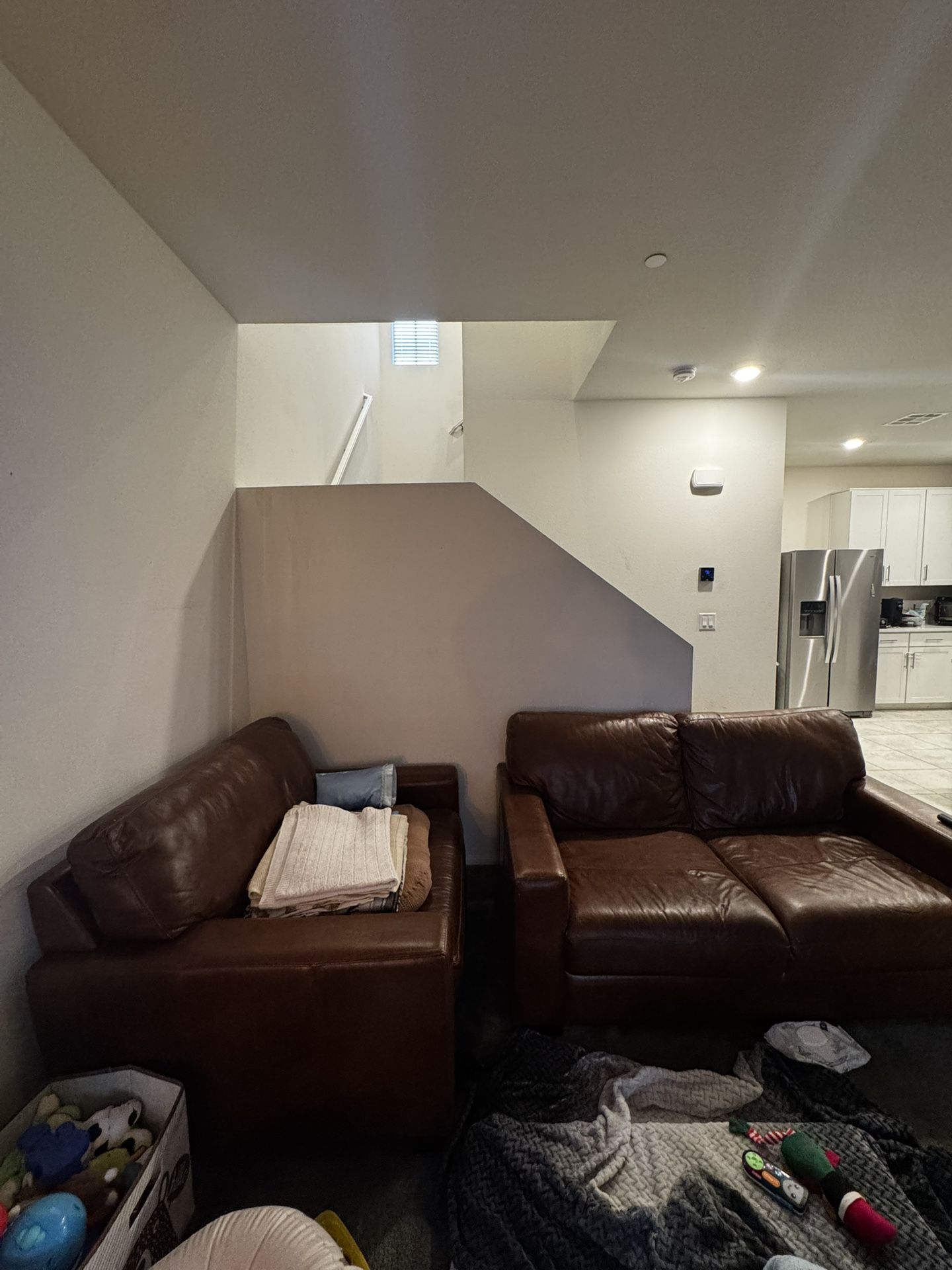 Set Of Walker Leather Couches