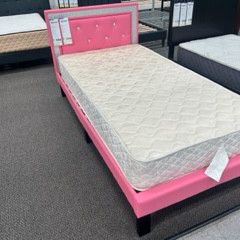 TWIN: Pink Platform New Bed With Nice Orthopedic Supreme Mattress Included 
Also available in Full Size. 